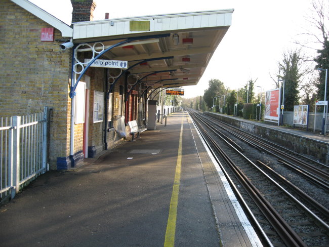 The platform at Thames Ditton station